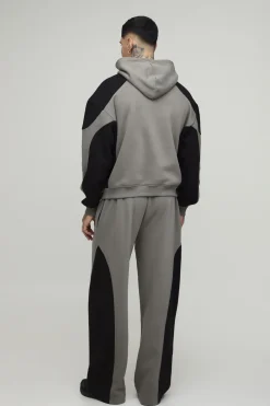 Ensemble De Survêtement À Casynthétiqueche Oversize Ample Avec Détails De Coutures Pour Homme Grand