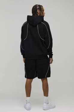 Ensemble De Survêtement Court À Casynthétiqueche Pour Homme Coupe Regular Avec Passepoil