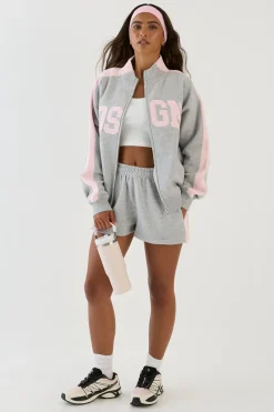 DSGN Studio Ensemble De Survêtement Court Bomber À Col Montant Zippé Et Bandes Latérales<Femme Survêtements|Survêtements