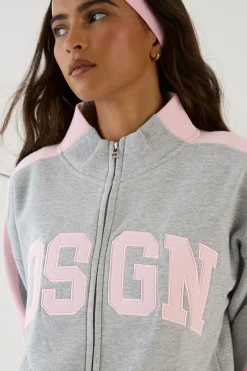 DSGN Studio Ensemble De Survêtement Court Bomber À Col Montant Zippé Et Bandes Latérales<Femme Survêtements|Survêtements