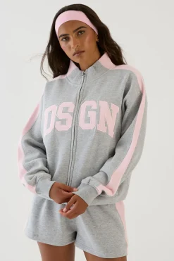 DSGN Studio Ensemble De Survêtement Court Bomber À Col Montant Zippé Et Bandes Latérales<Femme Survêtements|Survêtements