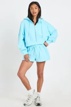 boohoo Ensemble De Survêtement Court 3 Pièces Crop Zippé À Ourlet Profond Petite<Femme Survêtements|Survêtements