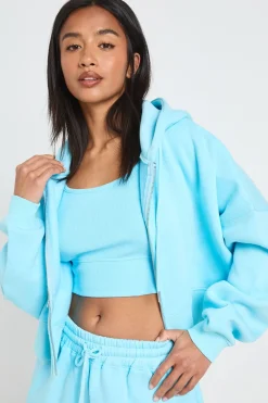 boohoo Ensemble De Survêtement Court 3 Pièces Crop Zippé À Ourlet Profond Petite<Femme Survêtements|Survêtements