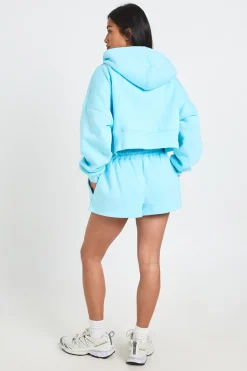 boohoo Ensemble De Survêtement Court 3 Pièces Crop Zippé À Ourlet Profond Petite<Femme Survêtements|Survêtements