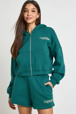 boohoo Ensemble De Survêtement Court À Casynthétiqueche Brodé Copenhagen<Femme Survêtements|Survêtements
