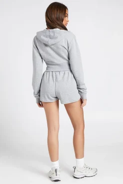 Ensemble De Survêtement Court À Casynthétiqueche Zippé Avec Détail De Couture Bouclette