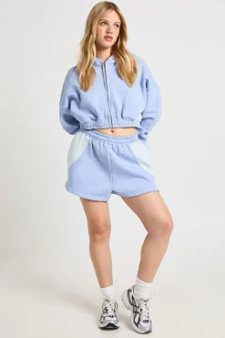 Ensemble De Survêtement Court À Casynthétiqueche Zippé Avec Panneaux Contrastés Petite