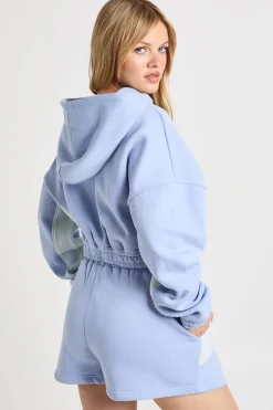 Ensemble De Survêtement Court À Casynthétiqueche Zippé Avec Panneaux Contrastés Petite