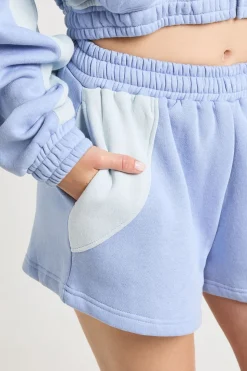 Ensemble De Survêtement Court À Casynthétiqueche Zippé Avec Panneaux Contrastés Petite