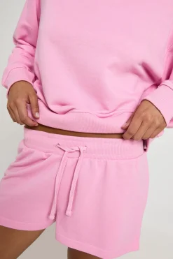 Ensemble De Survêtement Court Sweat Épaules Dénudées En Molleton Bouclette Doux