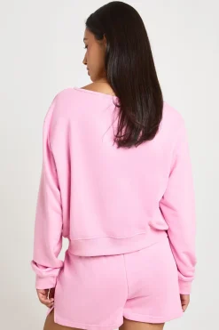 Ensemble De Survêtement Court Sweat Épaules Dénudées En Molleton Bouclette Doux