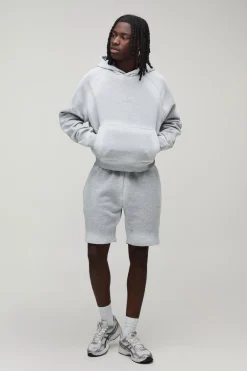 Ensemble De Survêtement Court Surdimensionné Homme Sport À Casynthétiqueche Avec Épaules Tombantes Raglan Et Coupe Raccourcie