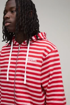 boohooMAN Ensemble De Survêtement Court À Casynthétiqueche Zippé À Rayures Coupe Regular<Homme Survêtements
