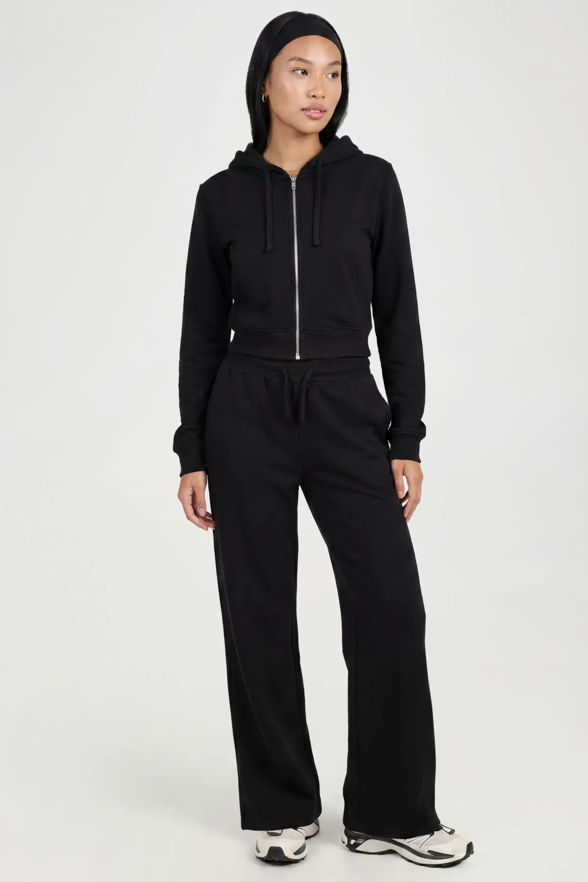 Ensemble De Survêtement En Molleton Bouclette Avec Sweat À Casynthétiqueche Zippé Ajusté Et Pantalon De Jogging