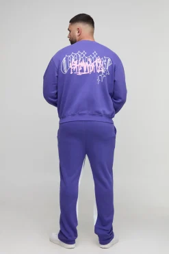 Ensemble de Survêtement Grande Taille : Sweat-shirt Ample Imprimé Renaissance et Jogging Slim à Soufflets
