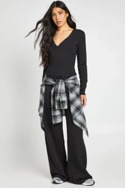 boohoo Ensemble De Survêtement Grande Taille Haut Cache-cœur À Manches Longues Et Pantalon Jogger Droit<Femme Survêtements|Survêtements