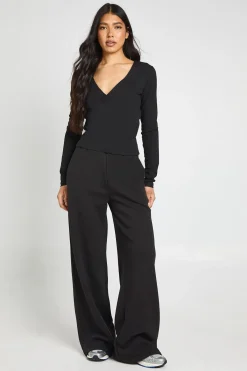 boohoo Ensemble De Survêtement Grande Taille Haut Cache-cœur À Manches Longues Et Pantalon Jogger Droit<Femme Survêtements|Survêtements