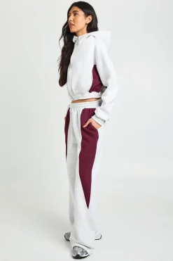 Ensemble De Survêtement Grande Taille Avec Sweat À Casynthétiqueche Zippé À Empiècements Contrastés Et Pantalon De Jogging Large