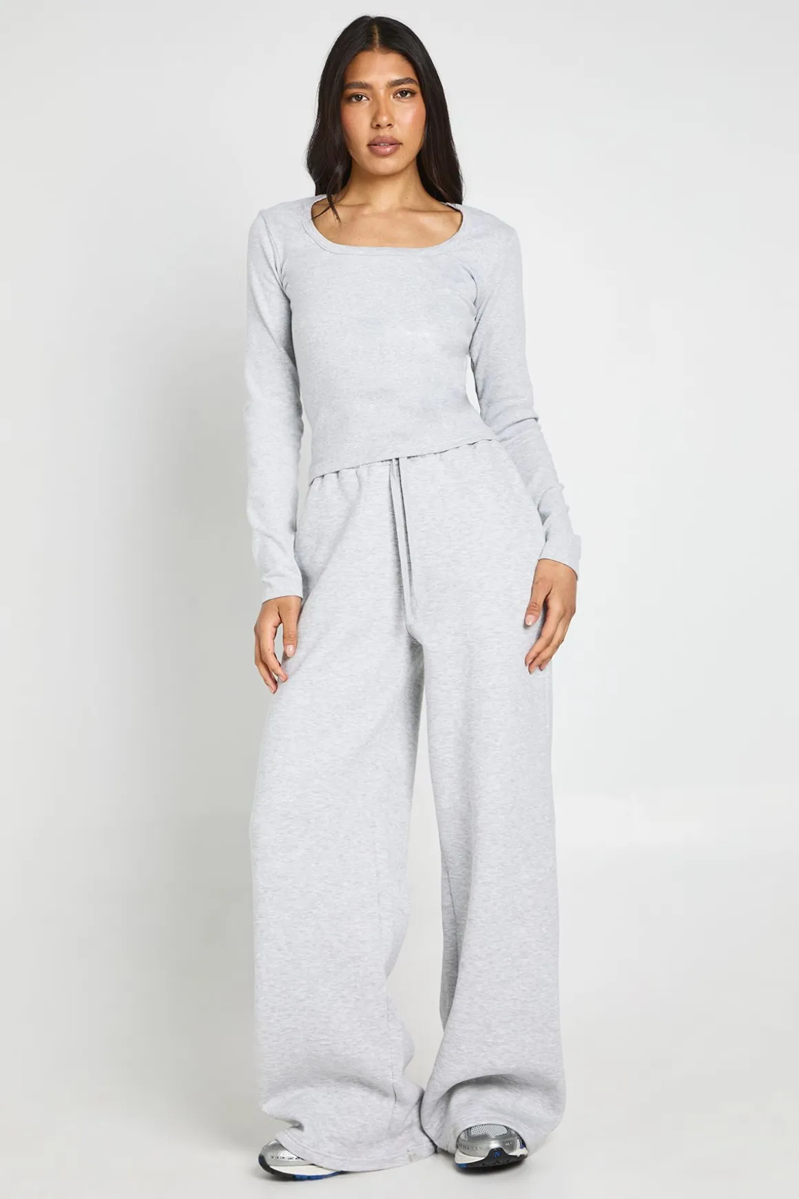 Ensemble De Survêtement Haut Col Rond Manches Longues Et Pantalon Jogger Droit Tall