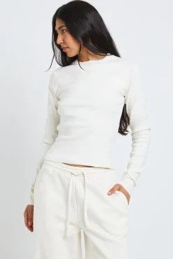 Ensemble De Survêtement Haut Long Col Rond À Manches Longues Et Pantalon De Jogging Droit Jambe Haute