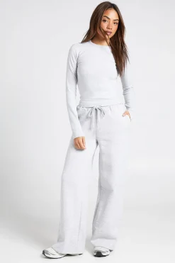 Ensemble De Survêtement Haut À Manches Longues Col Rond Et Pantalon De Jogging Droit