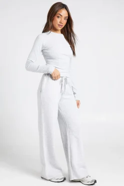 Ensemble De Survêtement Haut À Manches Longues Col Rond Et Pantalon De Jogging Droit