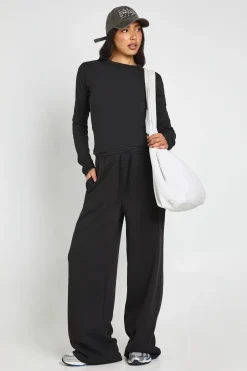 Ensemble De Survêtement Haut À Manches Longues Col Rond Et Pantalon Jogger Droit Tall