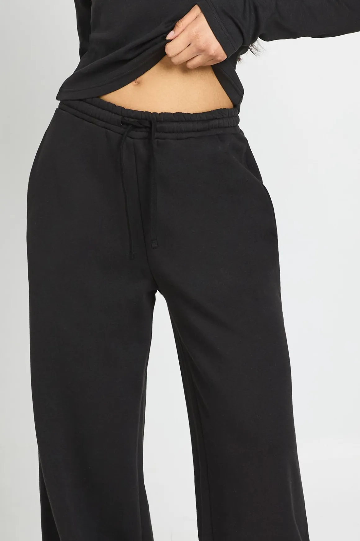 Ensemble De Survêtement Haut À Manches Longues Col Rond Et Pantalon Jogger Droit Tall