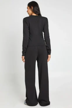 Ensemble De Survêtement Haut À Manches Longues Col Rond Et Pantalon Jogger Droit Tall