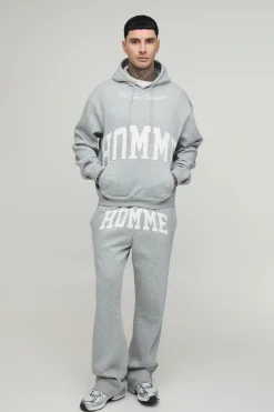 Ensemble De Survêtement Homme Tall À Casynthétiqueche Oversize Boxy Imprimée Et Pantalon Droit
