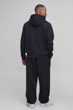 Ensemble De Survêtement Hoodie Brodé B Avec Passepoil Et Jogger Oversize Coupe Regular