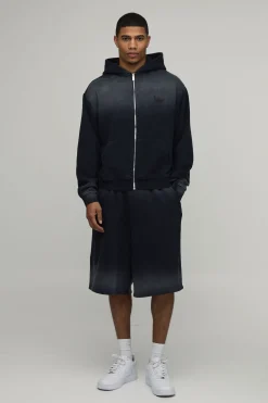 boohooMAN Ensemble De Survêtement Jort À Casynthétiqueche Zippé Étoile M Effet Ombré Délavé Coupe Oversize Boxy<Homme Survêtements Grande Taille|Tout Afficher