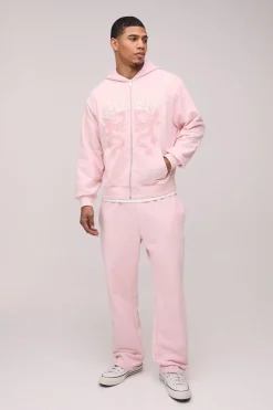 Ensemble De Survêtement Oversize Ofclman À Casynthétiqueche Avec Appliqué Dragon Et Finition Délavée