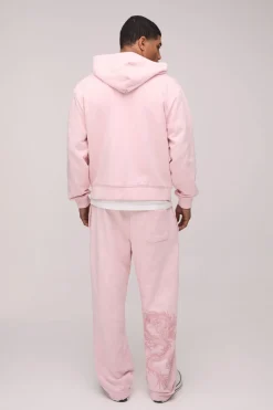 Ensemble De Survêtement Oversize Ofclman À Casynthétiqueche Avec Appliqué Dragon Et Finition Délavée
