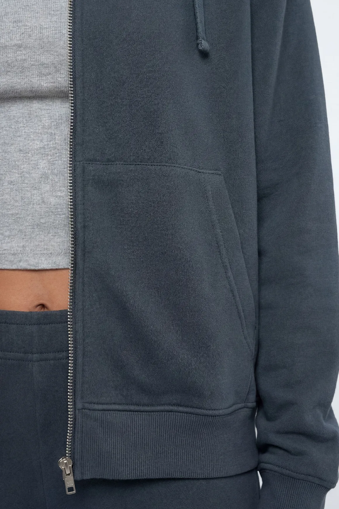 Ensemble De Survêtement Oversize En Molleton Bouclette Avec Sweat À Casynthétiqueche Zippé Et Pantalon De Jogging