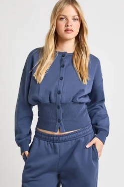 Ensemble De Survêtement Petite Taille Sweat-shirt Boutonné Taille Cintrée
