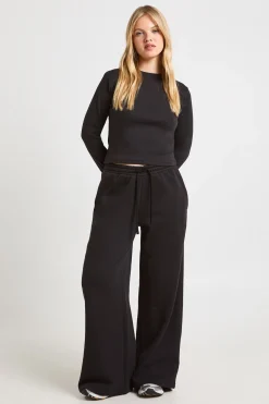 Ensemble De Survêtement Petite Avec Haut À Manches Longues Col Rond Et Pantalon Jogger Droit