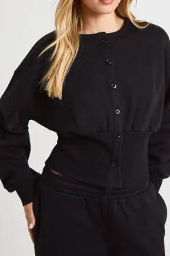 boohoo Ensemble De Survêtement Petite Avec Sweat À Taille Cintrée Et Boutons<Femme Survêtements|Survêtements