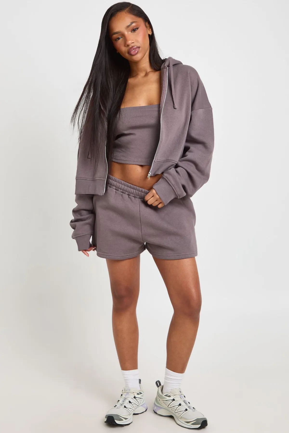 boohoo Ensemble De Survêtement 3 Pièces Bandeau À Casynthétiqueche Et Short<Femme Survêtements|Survêtements