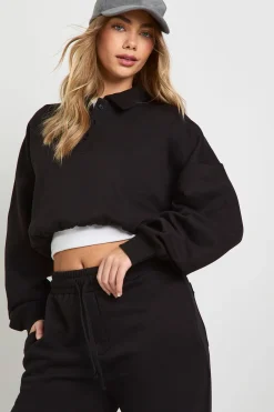 boohoo Ensemble de survêtement rugby avec sweat-shirt court<Femme Survêtements|Survêtements