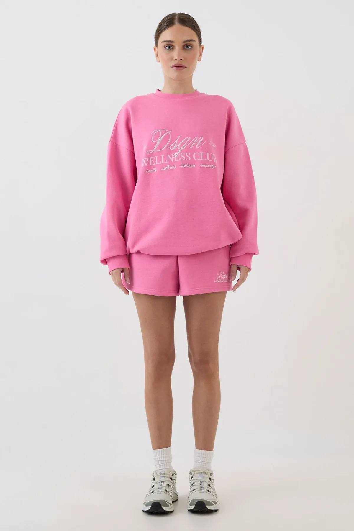 DSGN Studio Ensemble De Survêtement Sweat-shirt Oversize Et Short Wellness Club<Femme Survêtements|Survêtements