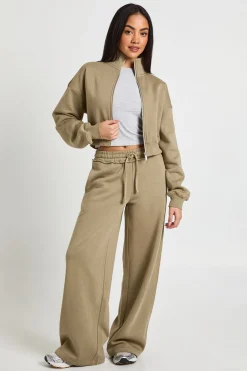boohoo Ensemble De Survêtement Sweat-shirt Ajusté Col Cheminée Et Jogging Jambes Droites<Femme Survêtements|Survêtements