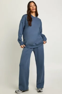 boohoo Ensemble De Survêtement Sweat-shirt À Détail Col Montant Et Pantalon Large Pour Grande Taille<Femme Survêtements|Survêtements