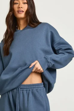 boohoo Ensemble De Survêtement Sweat-shirt À Détail Col Montant Et Pantalon Large Pour Grande Taille<Femme Survêtements|Survêtements