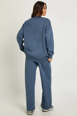 boohoo Ensemble De Survêtement Sweat-shirt À Détail Col Montant Et Pantalon Large Pour Grande Taille<Femme Survêtements|Survêtements