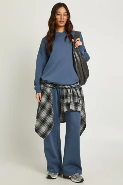 boohoo Ensemble De Survêtement Sweat-shirt À Détail Col Montant Et Pantalon Large Pour Grande Taille<Femme Survêtements|Survêtements