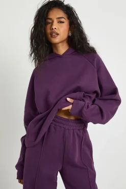 Ensemble de survêtement : sweat à capuche surdimensionné et pantalon jogger à jambes droites avec plis pincés