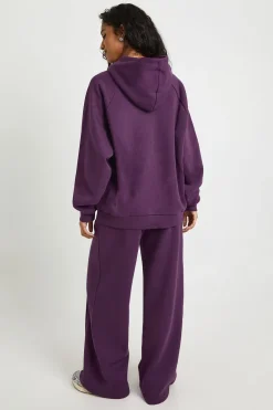 Ensemble de survêtement : sweat à capuche surdimensionné et pantalon jogger à jambes droites avec plis pincés