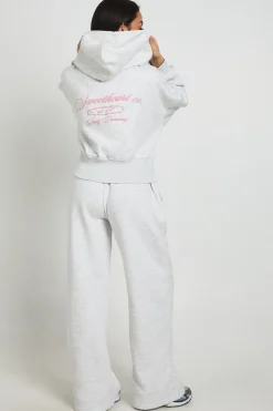 boohoo Ensemble De Survêtement Sweat À Casynthétiqueche Ajusté Zippé Et Jogger Imprimé Cœurs<Femme Survêtements|Survêtements