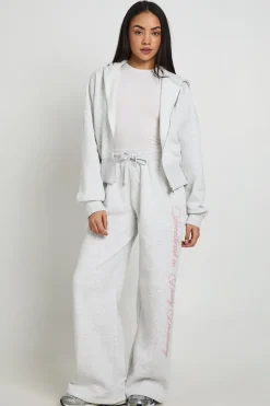 boohoo Ensemble De Survêtement Sweat À Casynthétiqueche Ajusté Zippé Et Jogger Imprimé Cœurs<Femme Survêtements|Survêtements